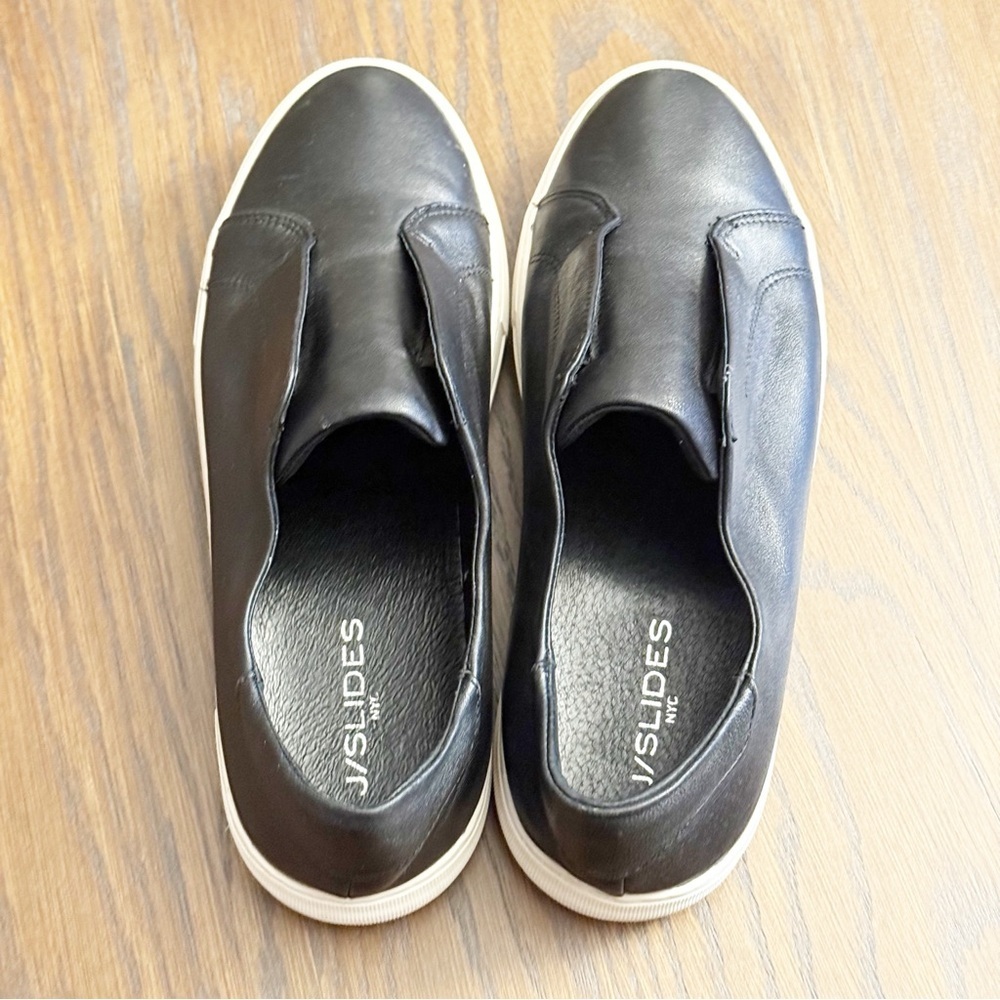 J/Slides NYC Slip-On Platform Leather Sneakers in Black 8.5 - Picture 5 of 9